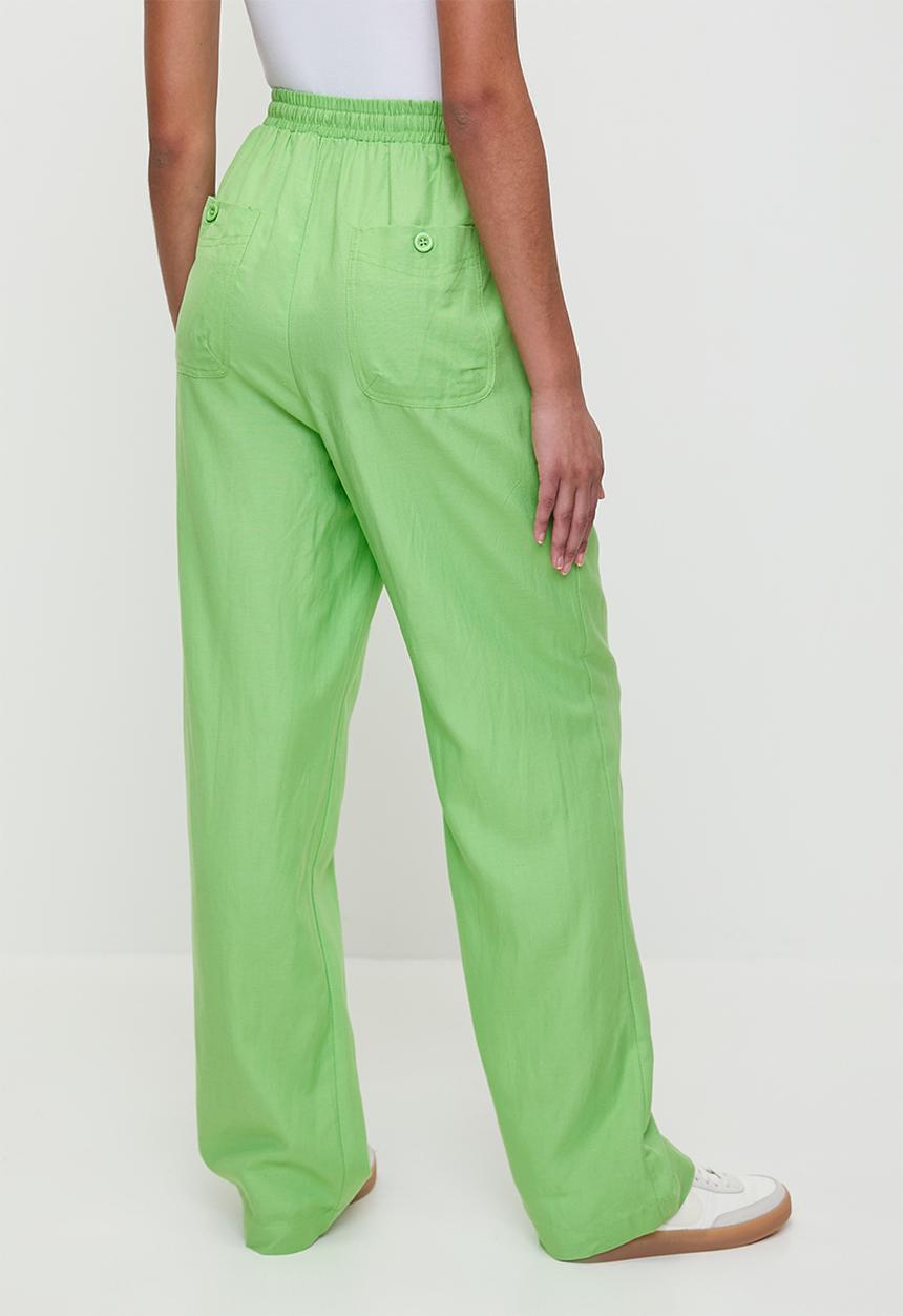 Me&B - Straight Leg Linen Pants - Mint