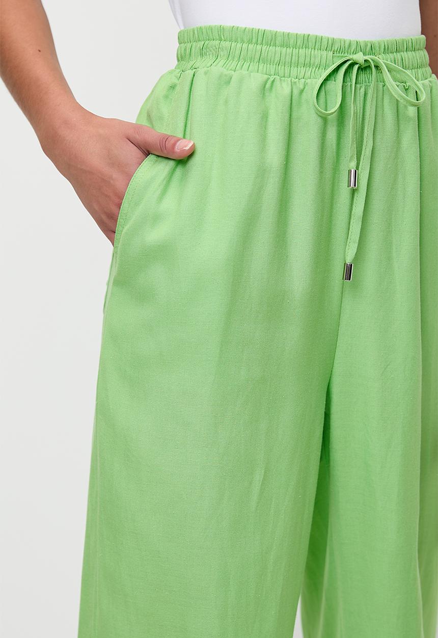 Me&B - Straight Leg Linen Pants - Mint