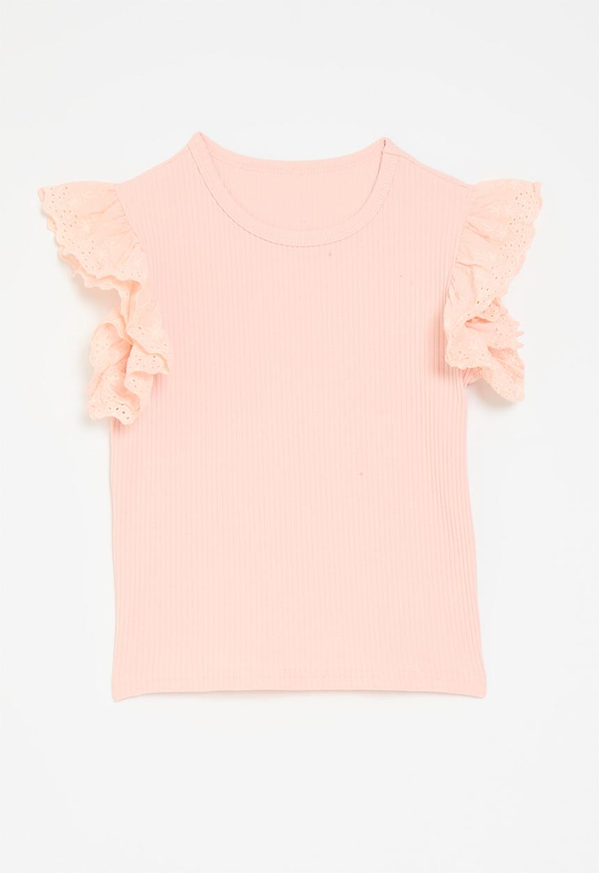 Pop Candy - Frilled angliase sleeve tee - pink