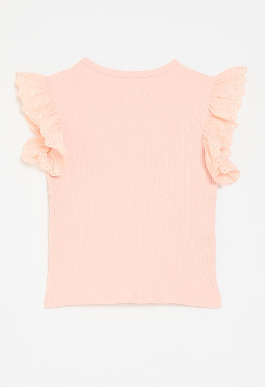 Pop Candy - Frilled angliase sleeve tee - pink