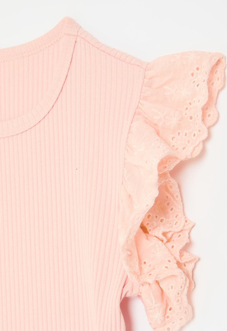 Pop Candy - Frilled angliase sleeve tee - pink