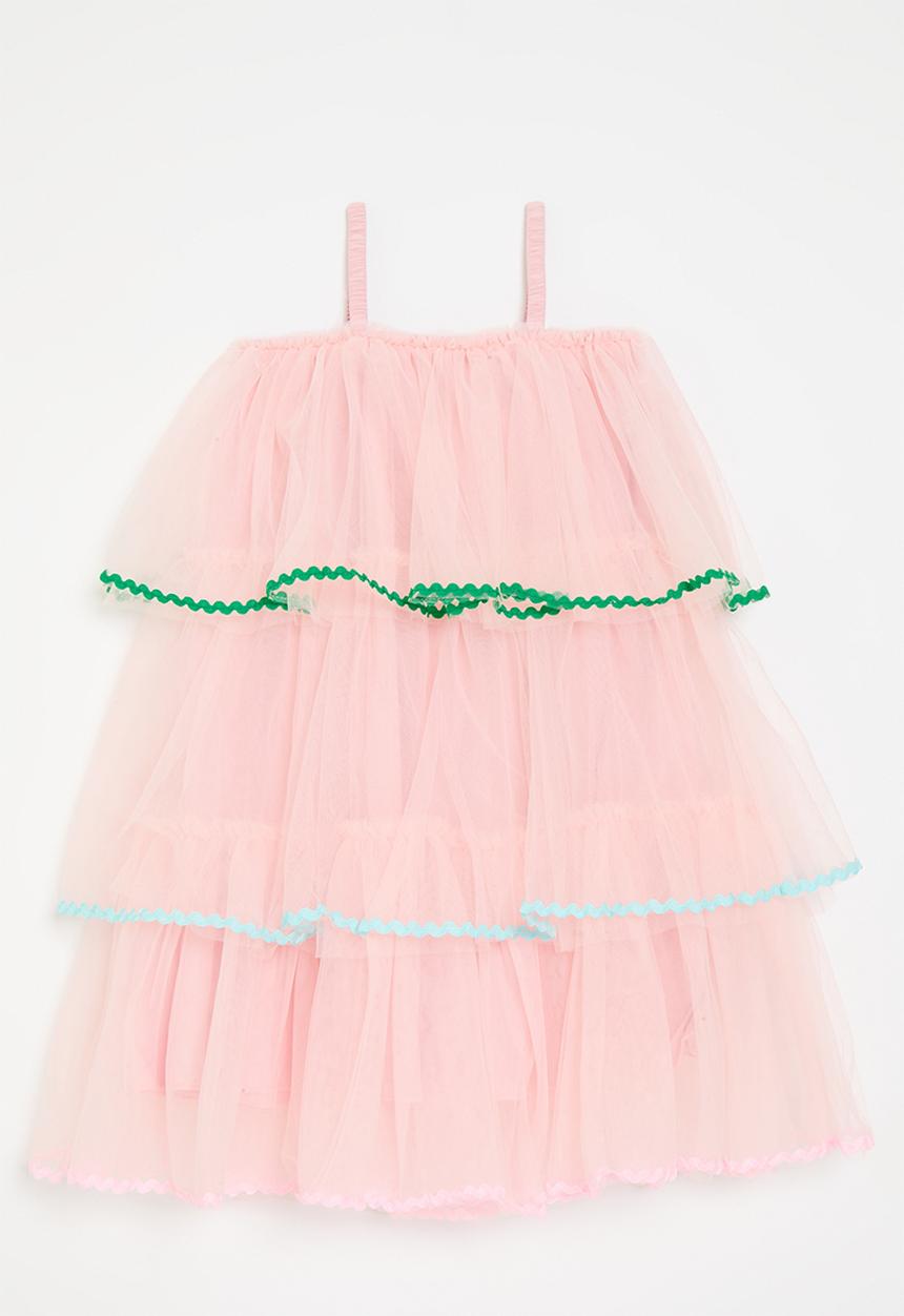 Pop Candy - Tiered mesh dress - pink 