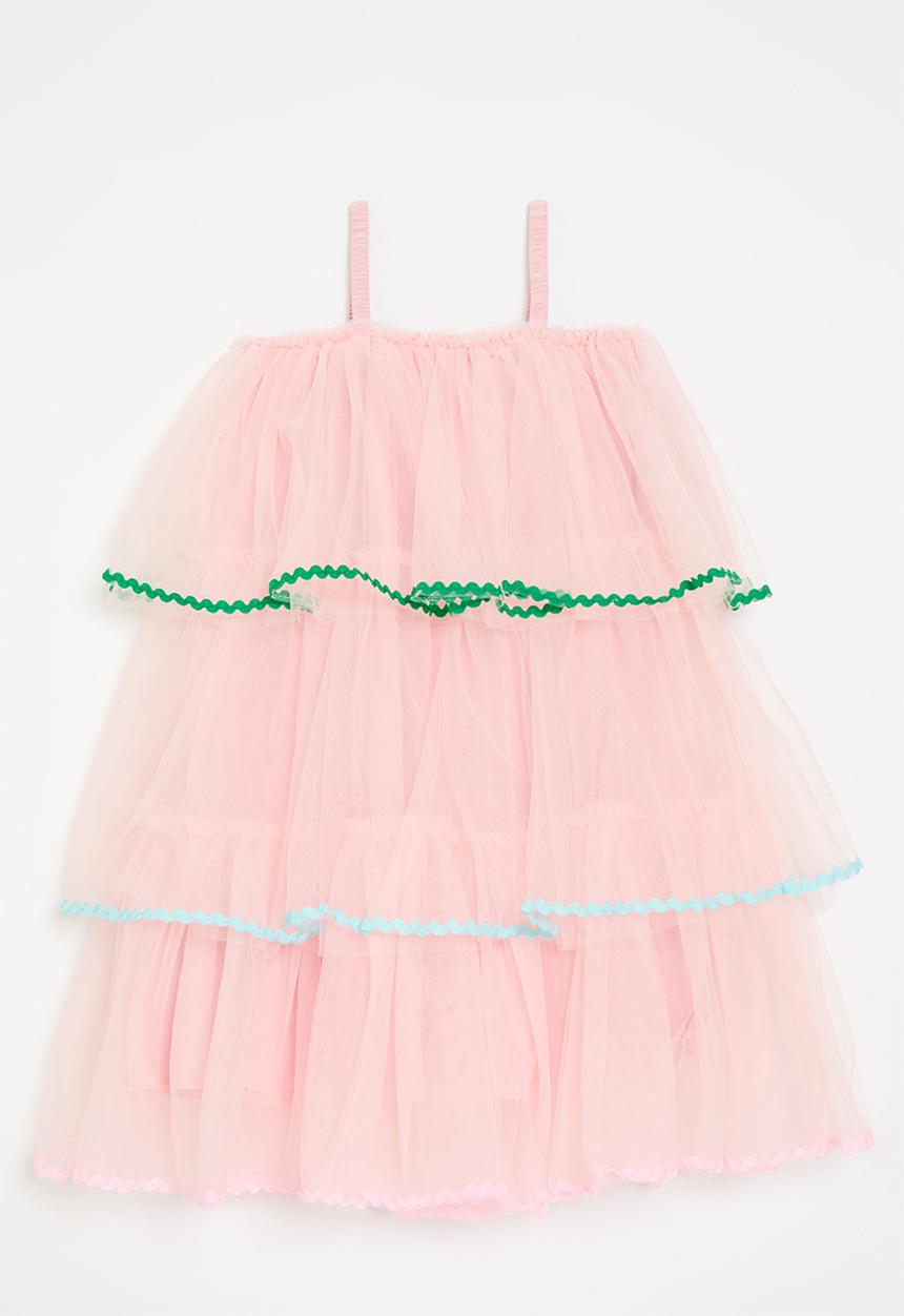 Pop Candy - Tiered mesh dress - pink 