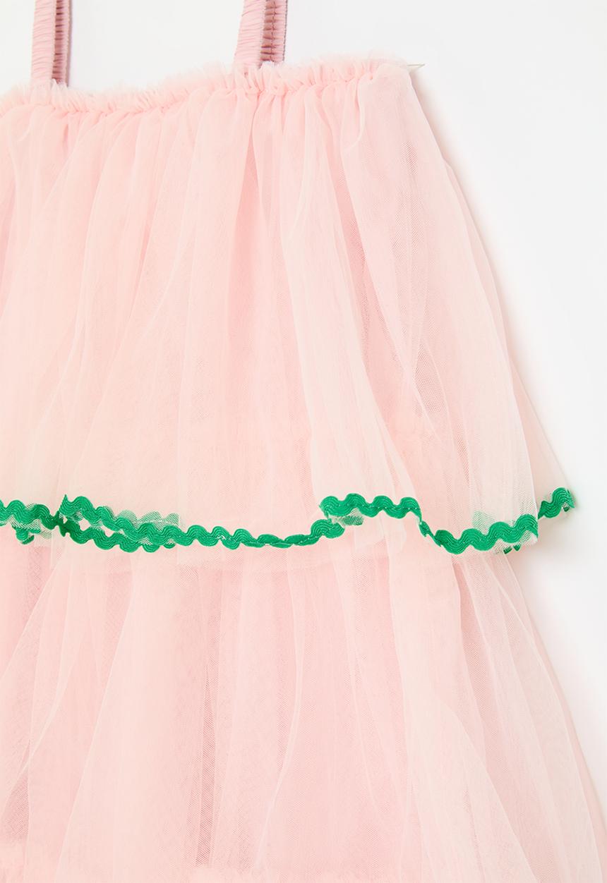 Pop Candy - Tiered mesh dress - pink 