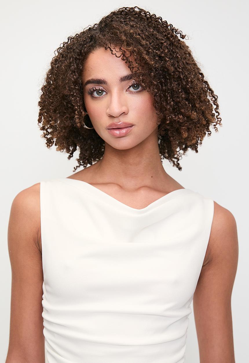 MILLA - Cowl drape tee - ivory