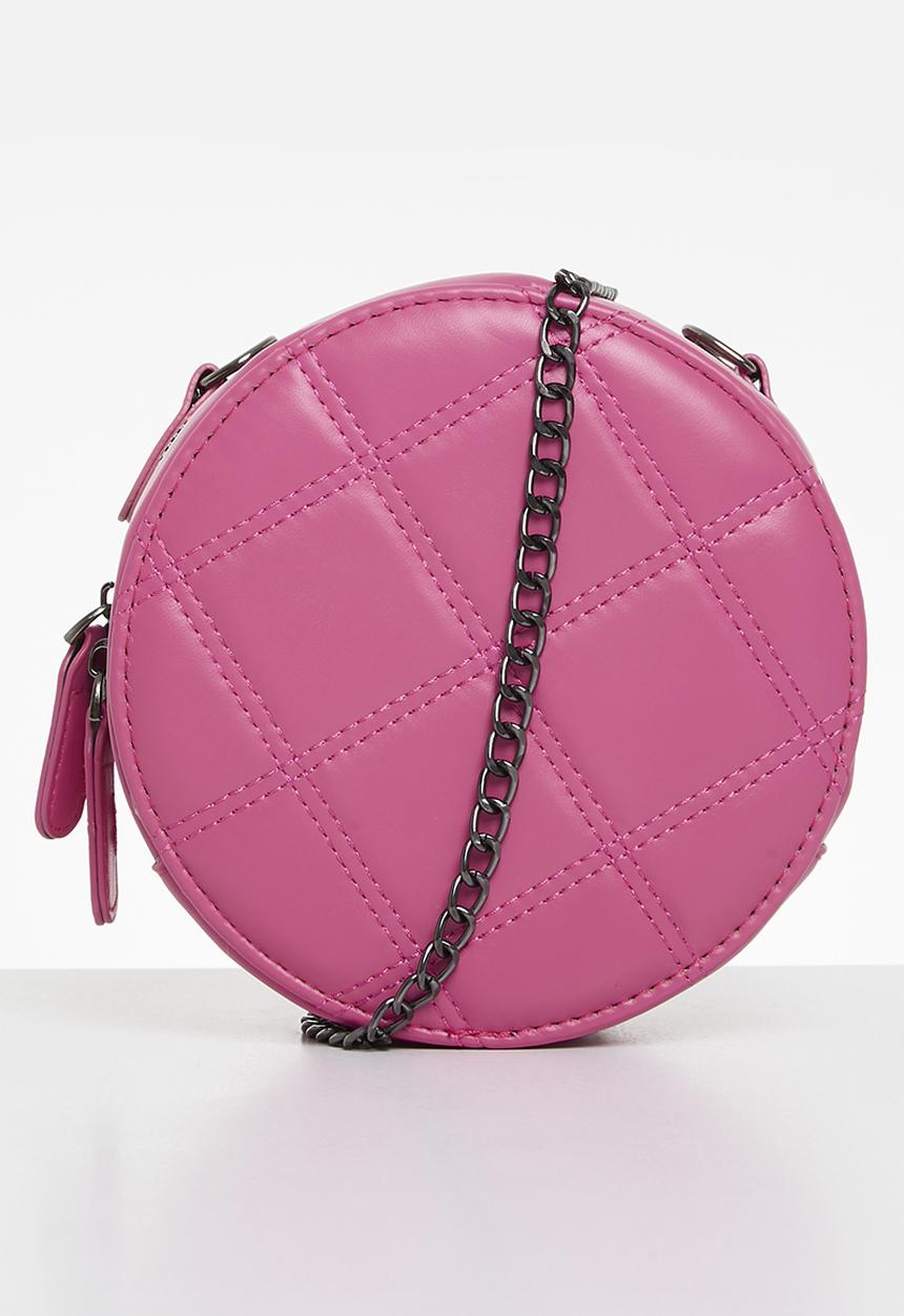 Pop Candy - Quilted round shoulder bag - neon pink