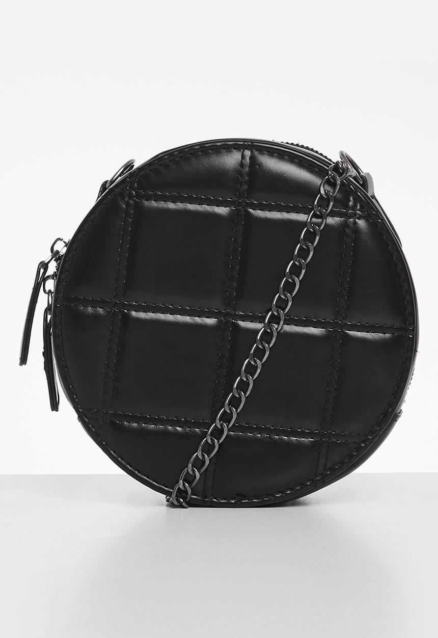 Pop Candy - Quilted round shoulder bag - black