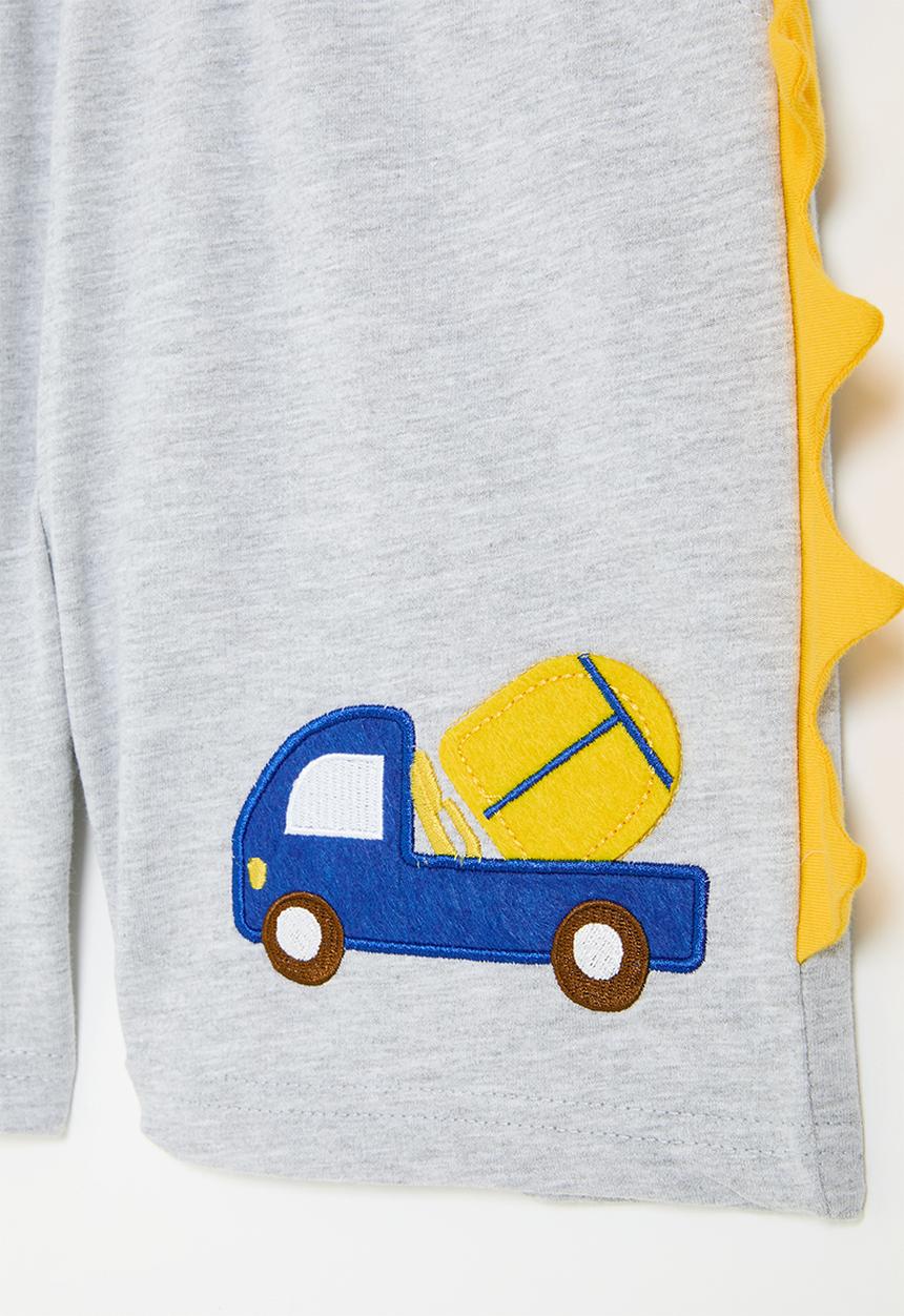 Pop Candy - Shorts-grey & yellow