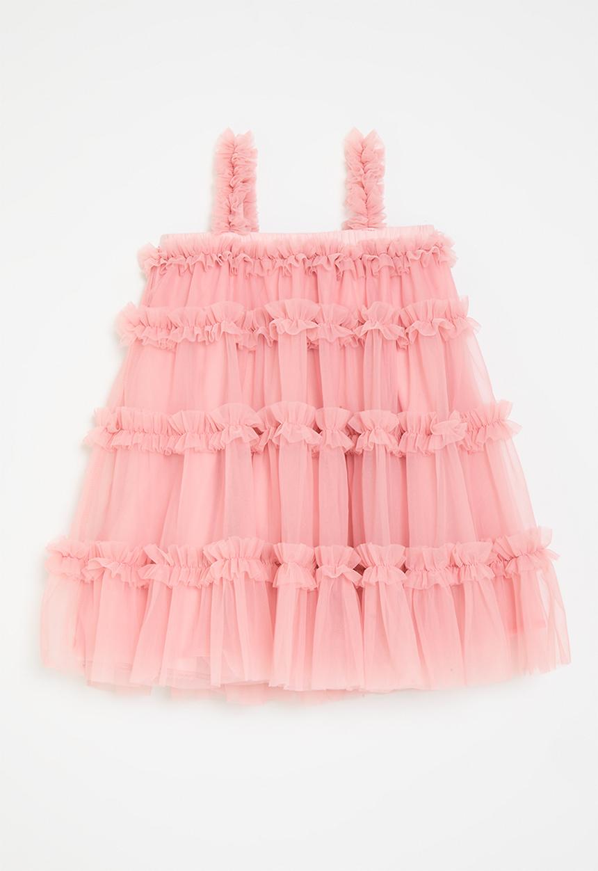 Pop Candy - Tiered mesh dress - pink