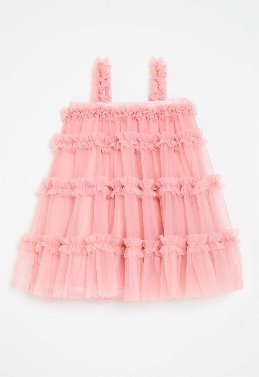 Pop Candy - Tiered mesh dress - pink