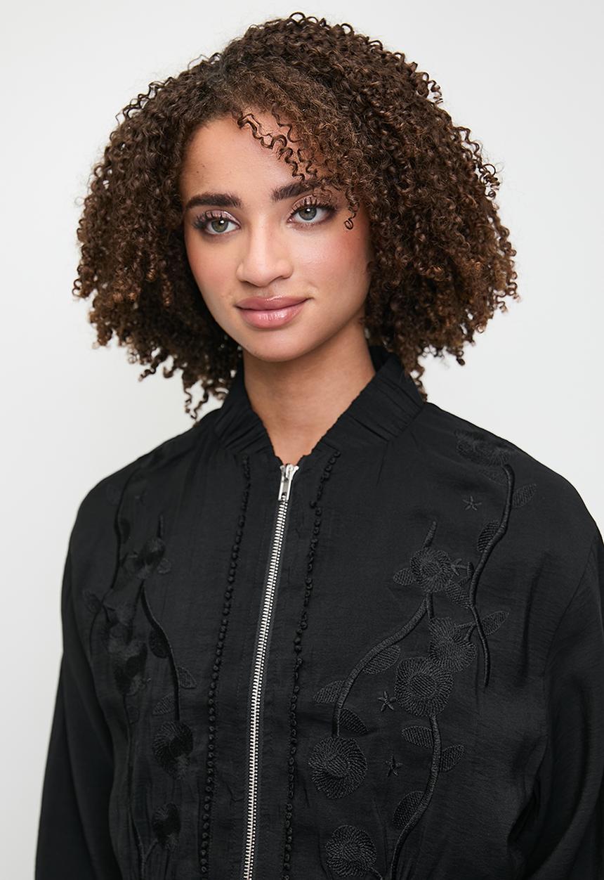 MILLA - Co-ord jacket with embroidery - black