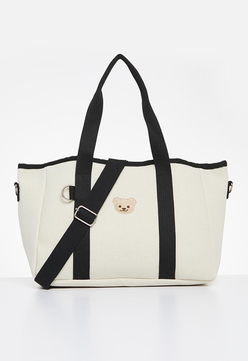 Pop Candy - Tote diaper bag - ecru & black