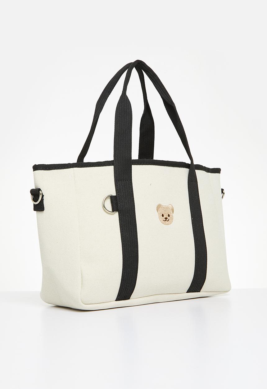 Pop Candy - Tote diaper bag - ecru & black