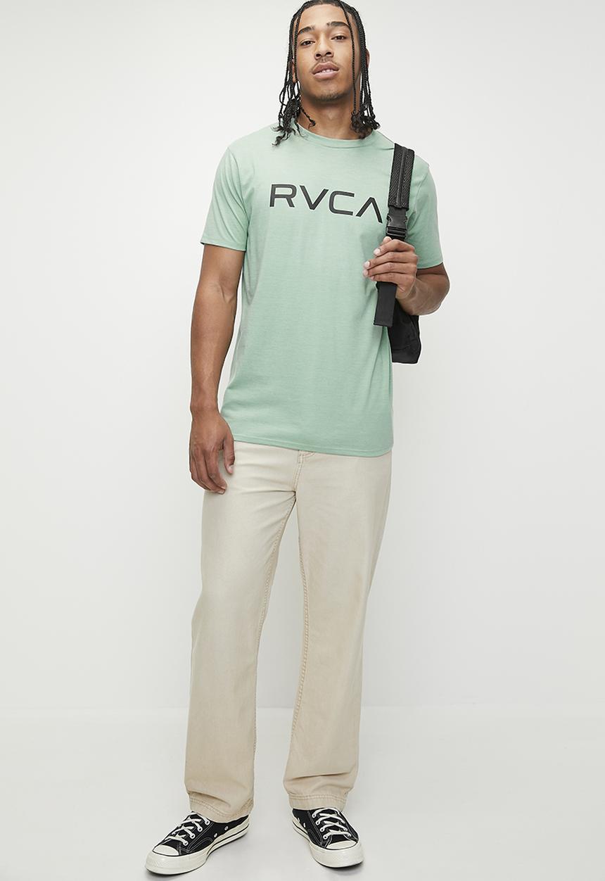 RVCA - Big Rvca Short sleeve Red Stitch Black Logo - Granite Green