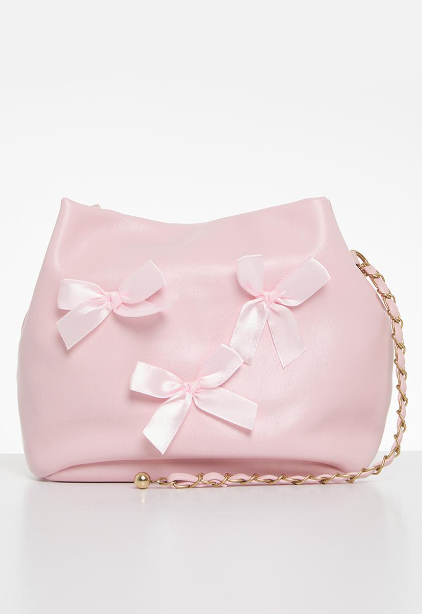 Pop Candy - Bow knot decor shoulder bag-pink