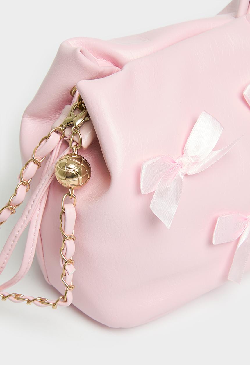 Pop Candy - Bow knot decor shoulder bag-pink