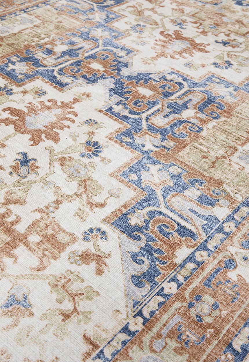 Brisbane Antique Rug - Rust & Blue