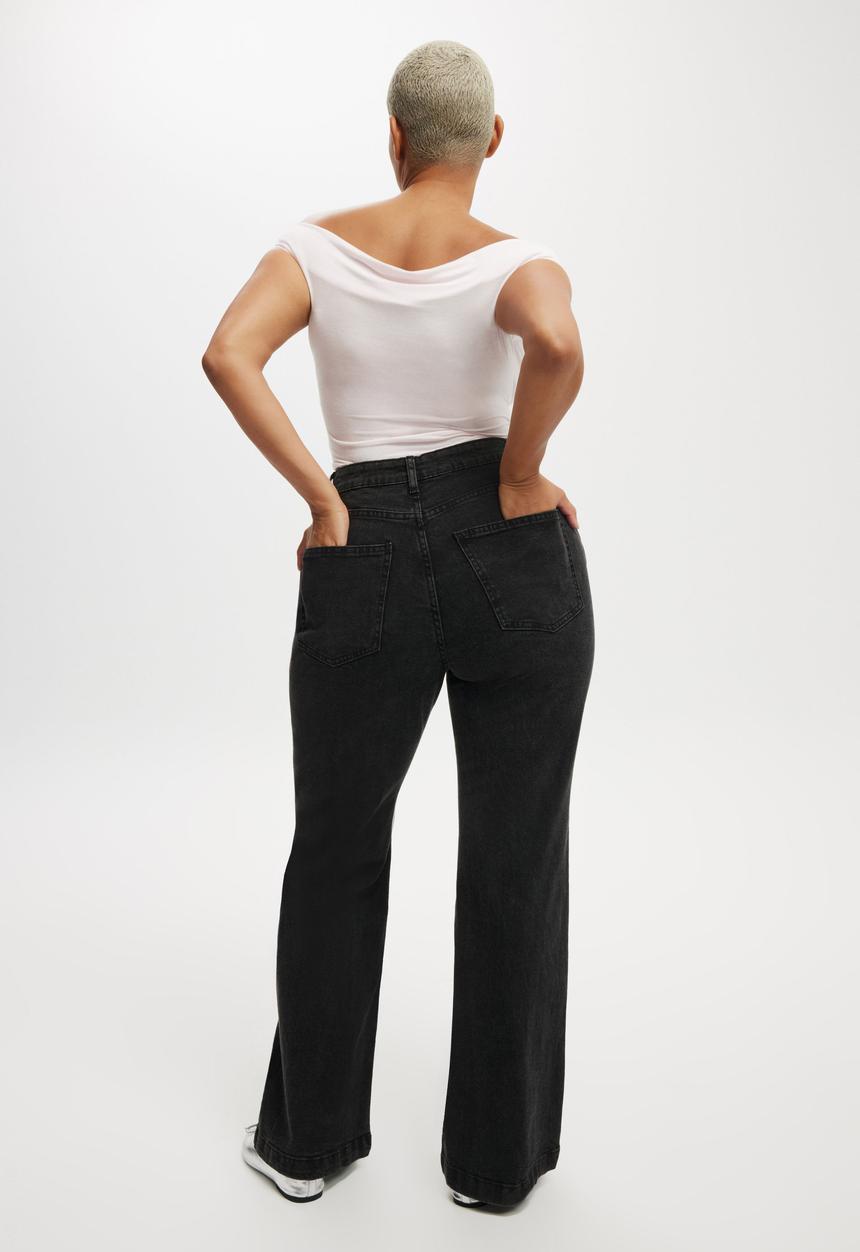 Cotton On - Curvy Stretch Bootcut Jean - Graphite Black