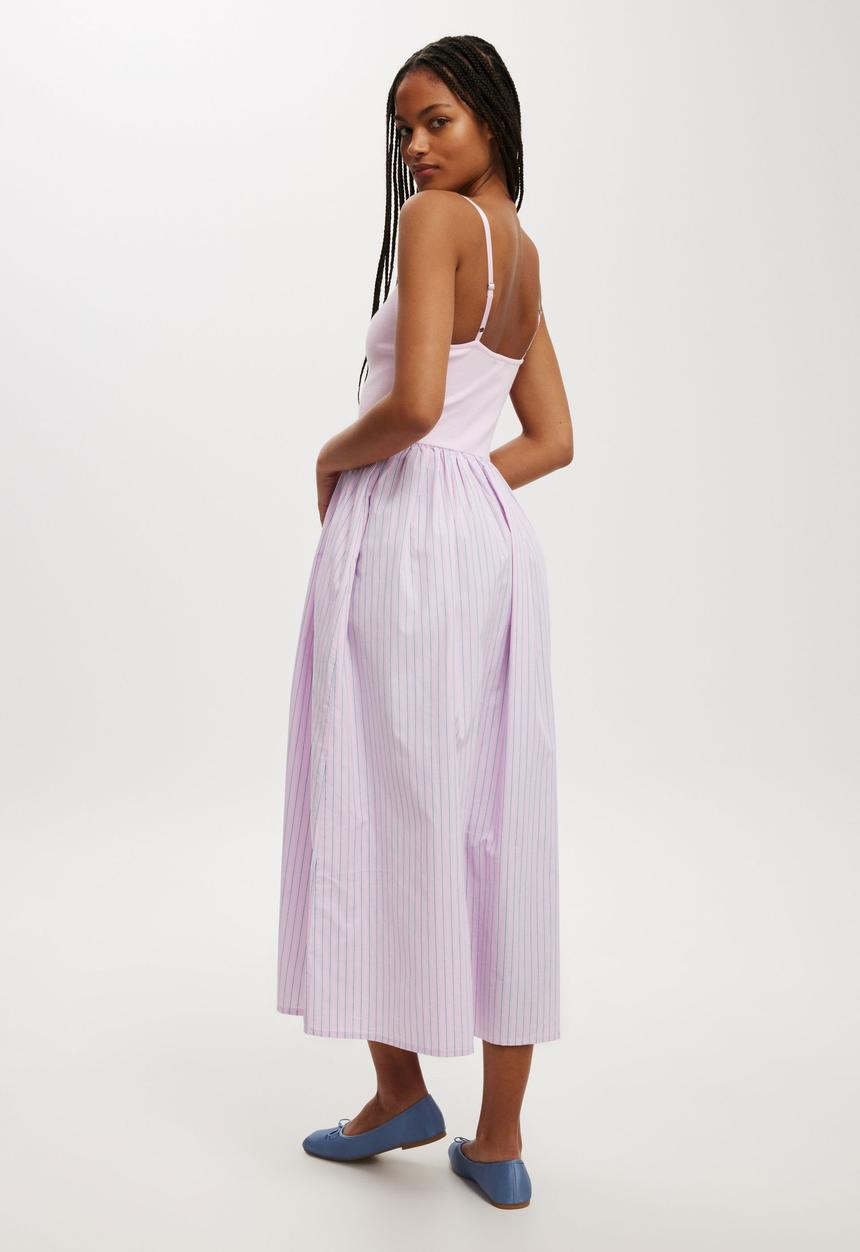 Cotton On - Romee Maxi Dress - Pink & Blue Stripe