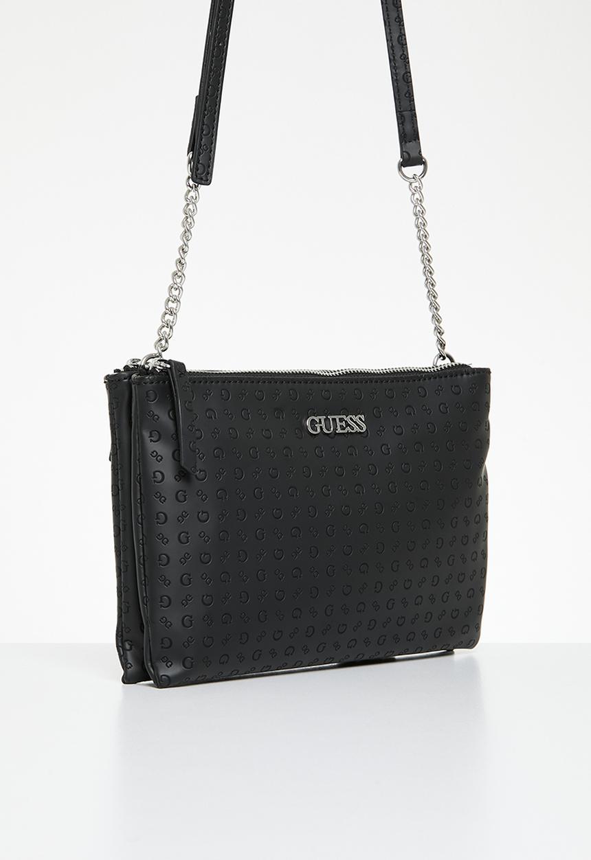 GUESS - Tidewood mini dbl zip crossbdy- black