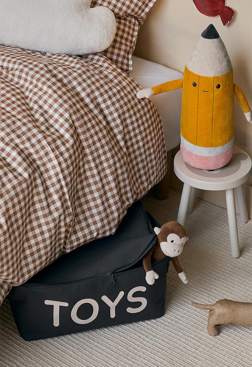 H&M - Lidded toy storage basket - dark grey