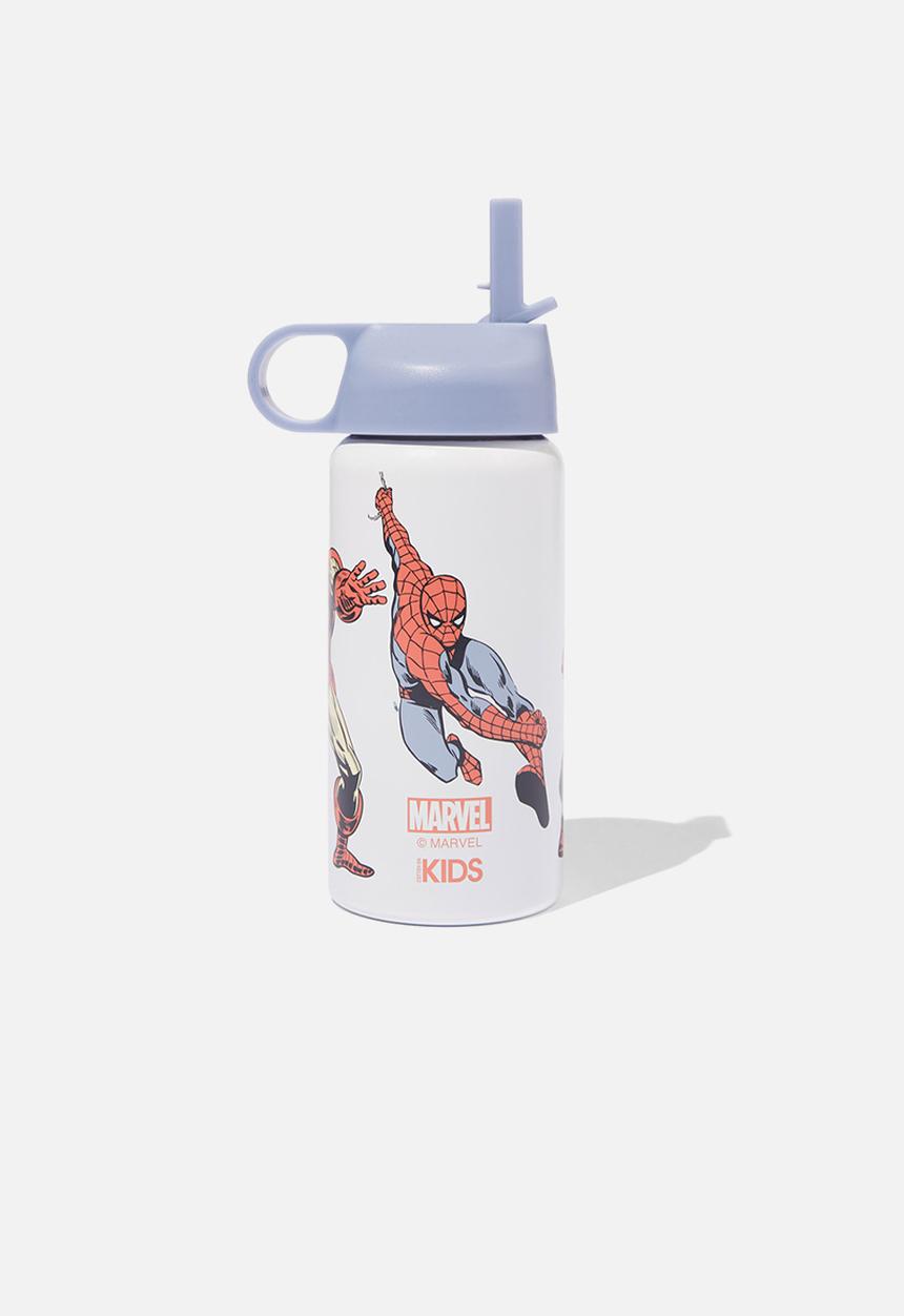 Cotton On - Kids metal drink bottle - lcn mar marvel mates/white