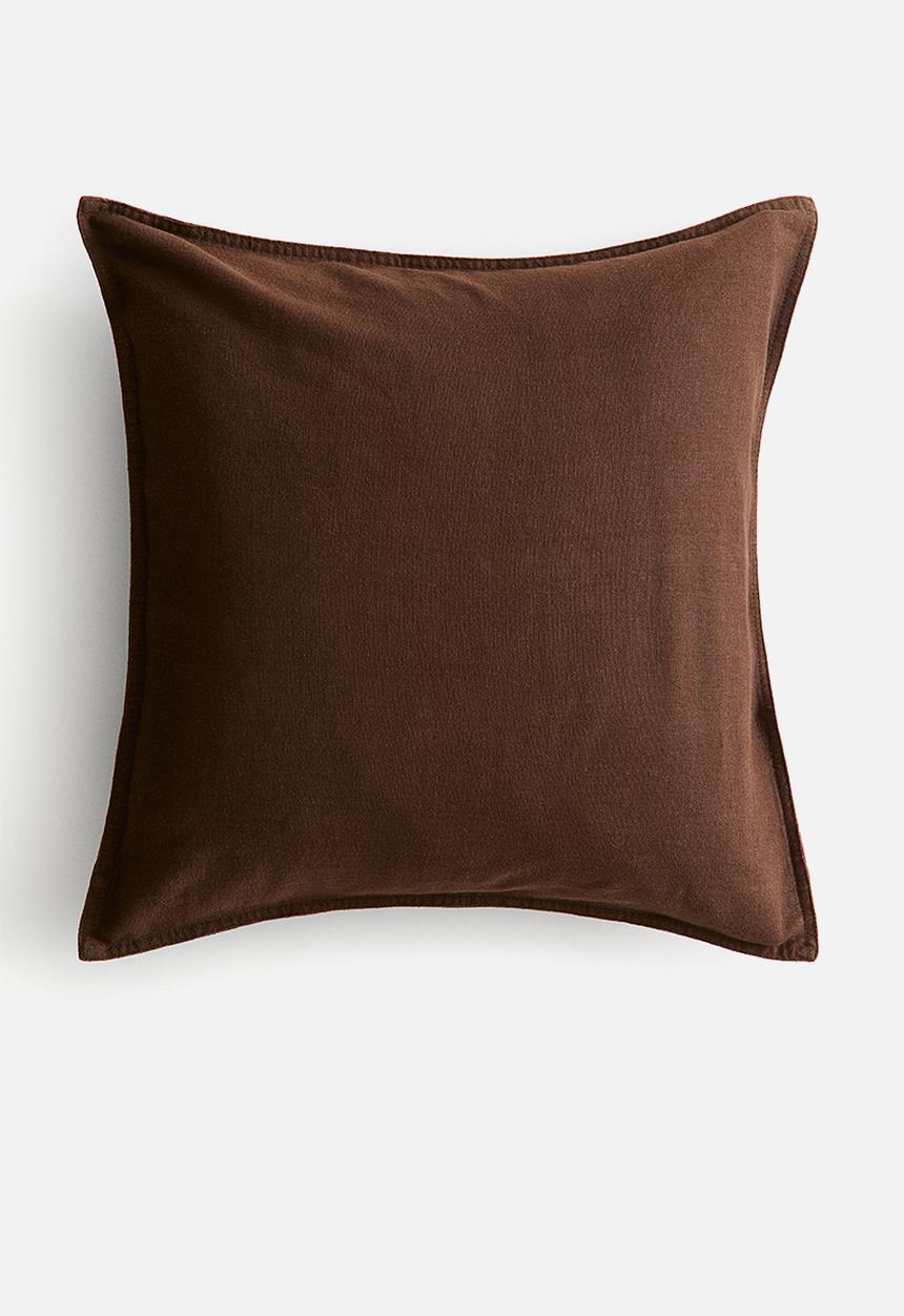 H&M - Linen-blend cushion cover - dark brown