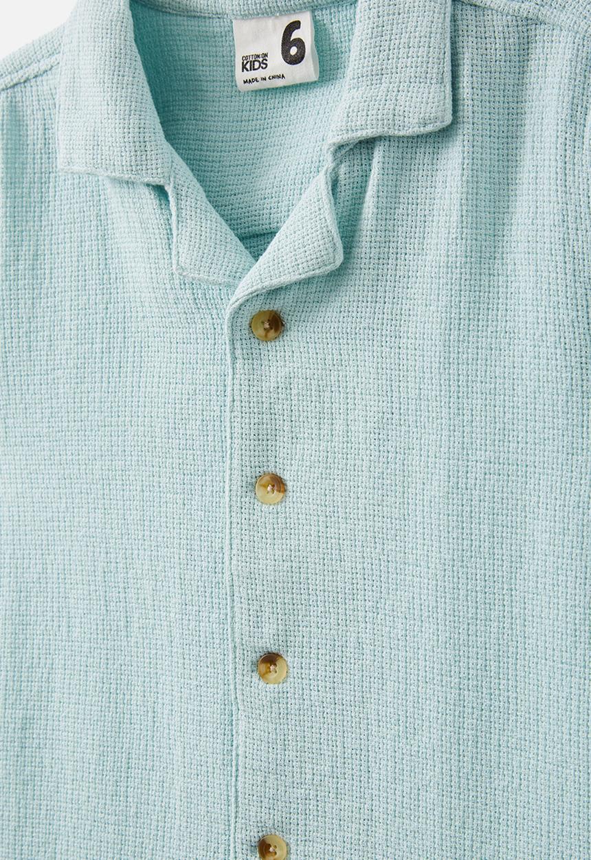 Cotton On - Cabana short sleeve shirt - barber blue/texture