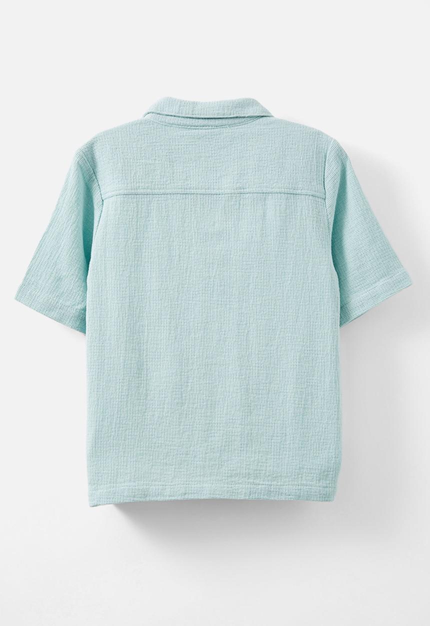 Cotton On - Cabana short sleeve shirt - barber blue/texture