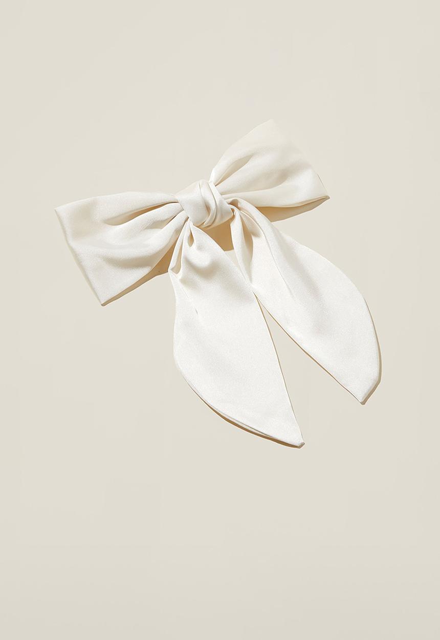 Rubi - Heidi hair bow - ecru satin