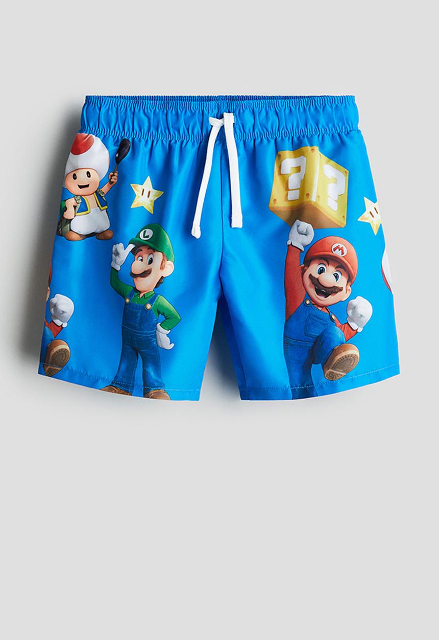 H&M - Printed swim shorts - bright blue super mario
