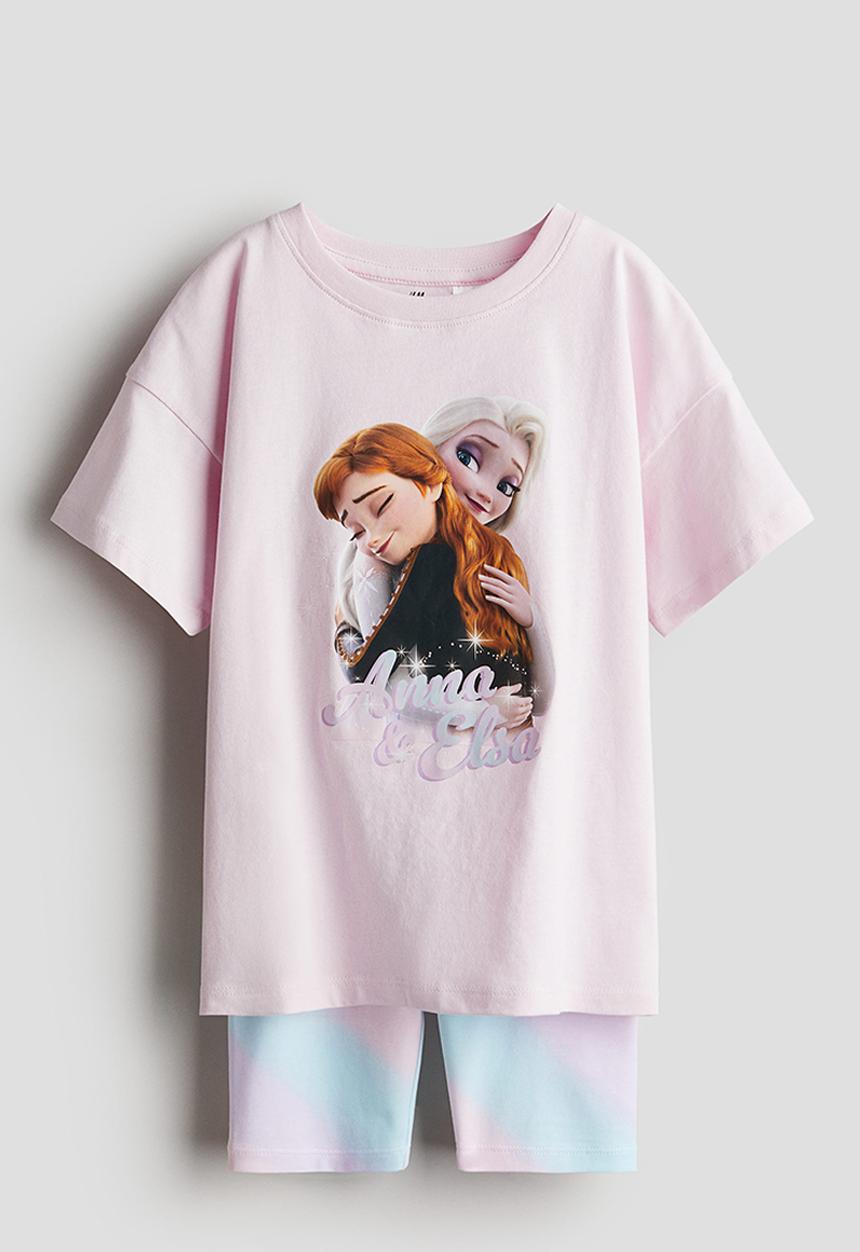 H&M - 2-Piece printed set - light pink frozen
