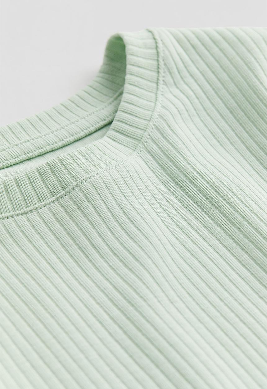 H&M - Ribbed cotton jersey top - light green