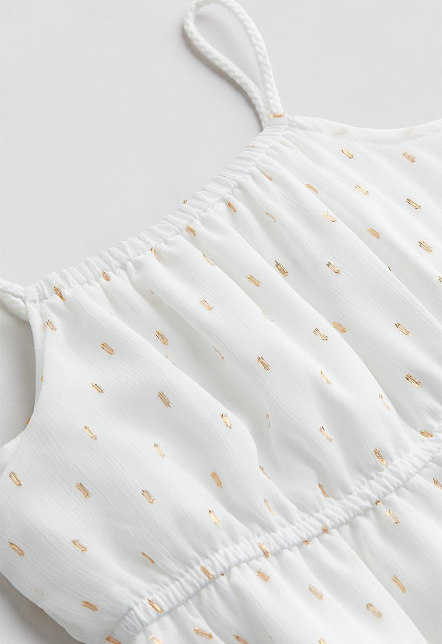 H&M - Asymmetric chiffon dress - white patterned 