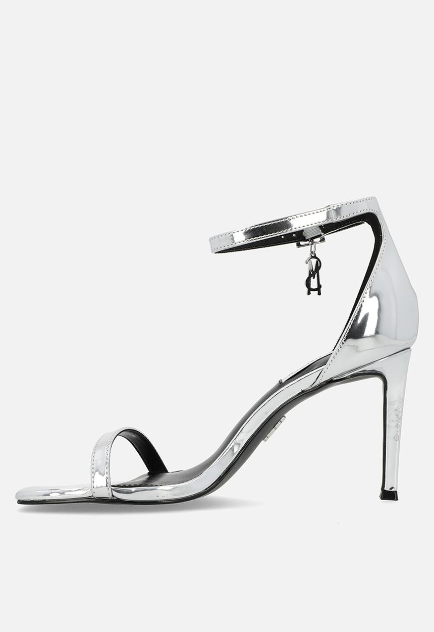 Steve Madden - Pivotal leather barely there heel - silver
