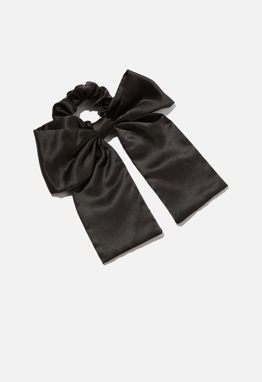 Rubi - Scarf bow scrunchie - black bow