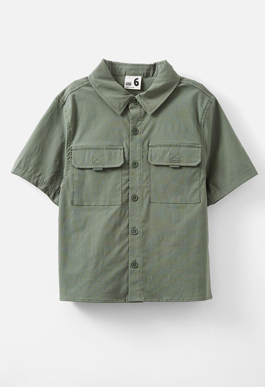 Cotton On - Russell short sleeve shirt - swag green