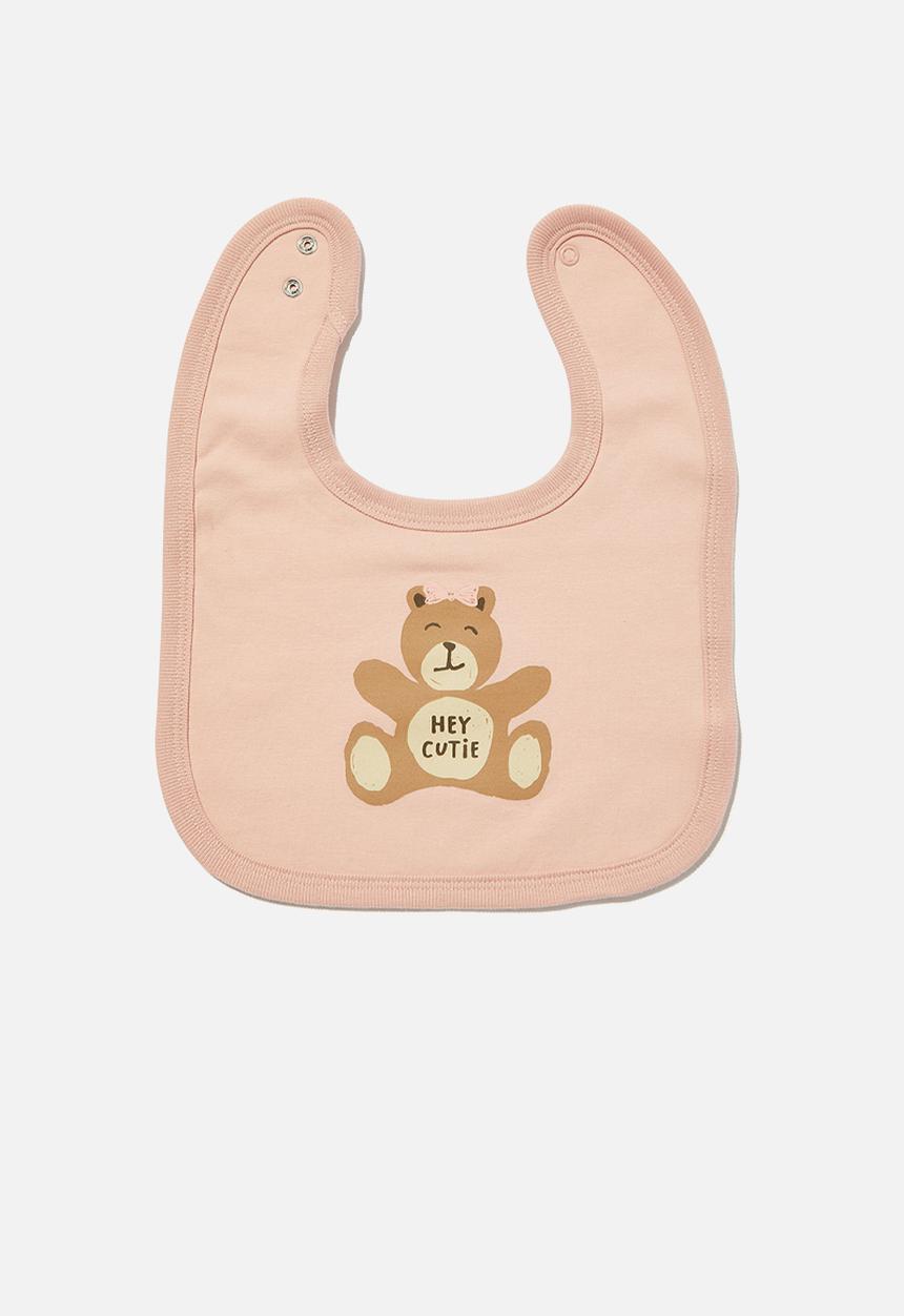 Cotton On - The baby bib - zephyr/hey cutie bear