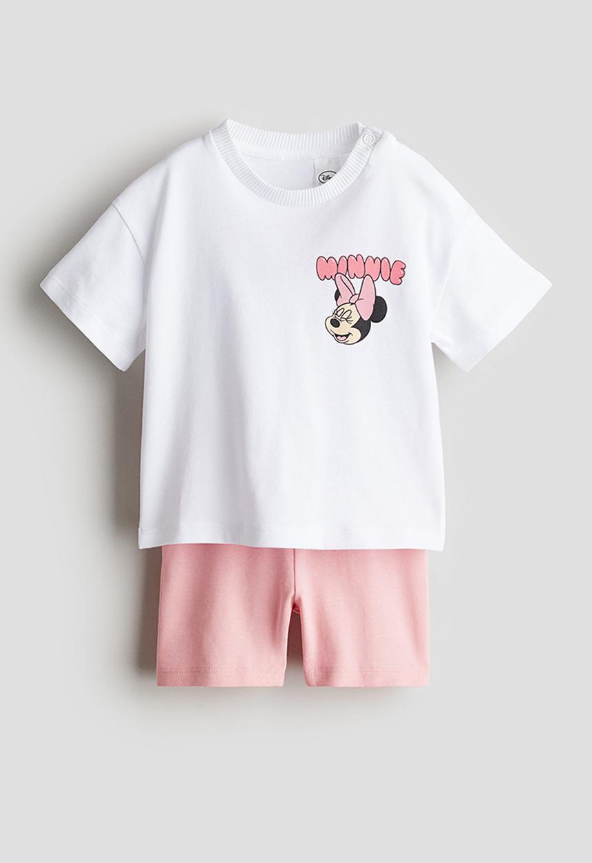 H&M - 2-Piece jersey set - light pink minnie mouse