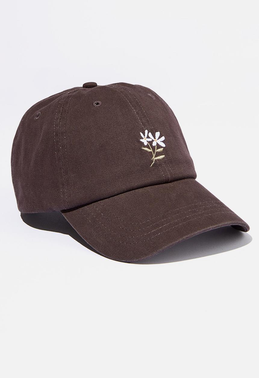 Rubi - Classic dad cap - hand drawn flowers/charcoal