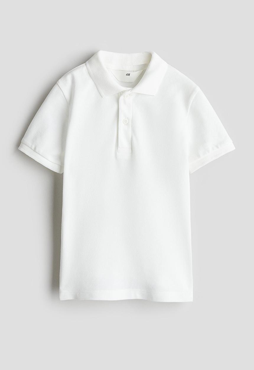 H&M - Cotton piqué polo shirt - white