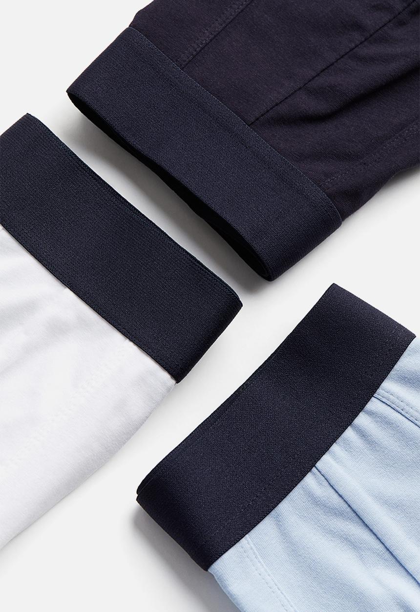 H&M - 3 pack xtra life™ mid trunks - white & light blue