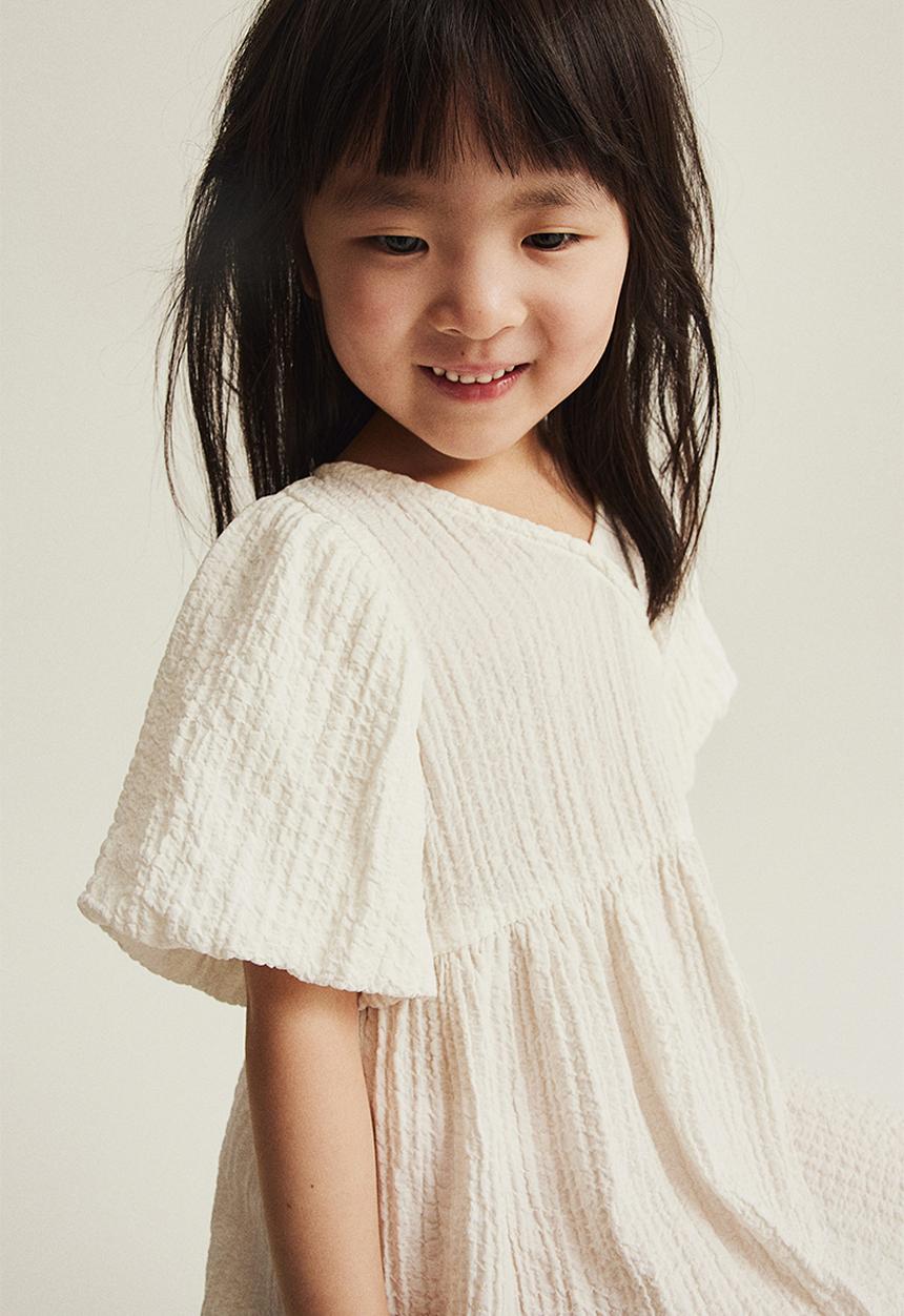 H&M - Puff-sleeved dress - white