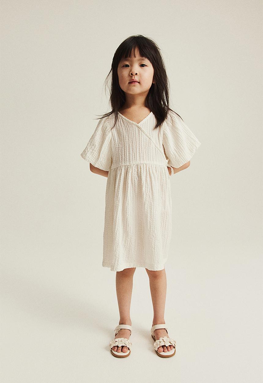 H&M - Puff-sleeved dress - white