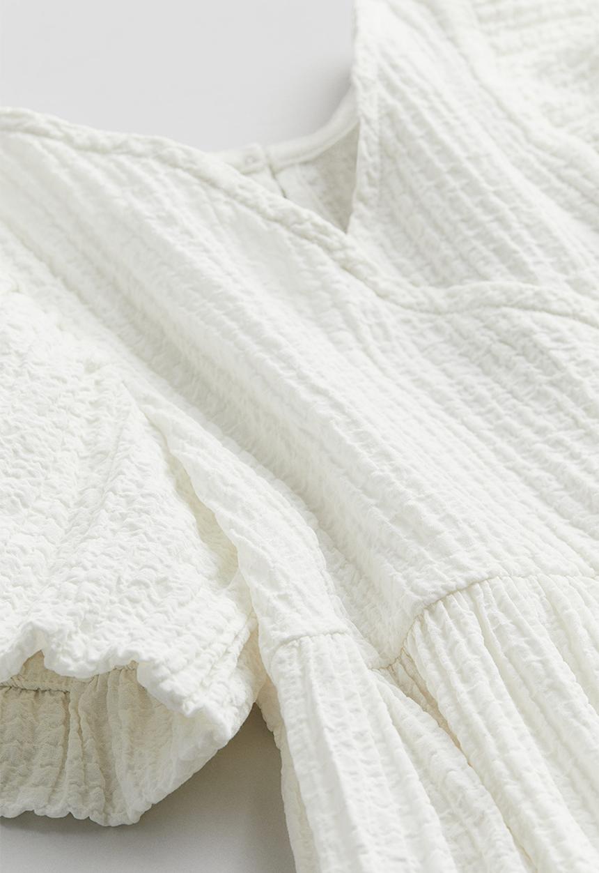 H&M - Puff-sleeved dress - white