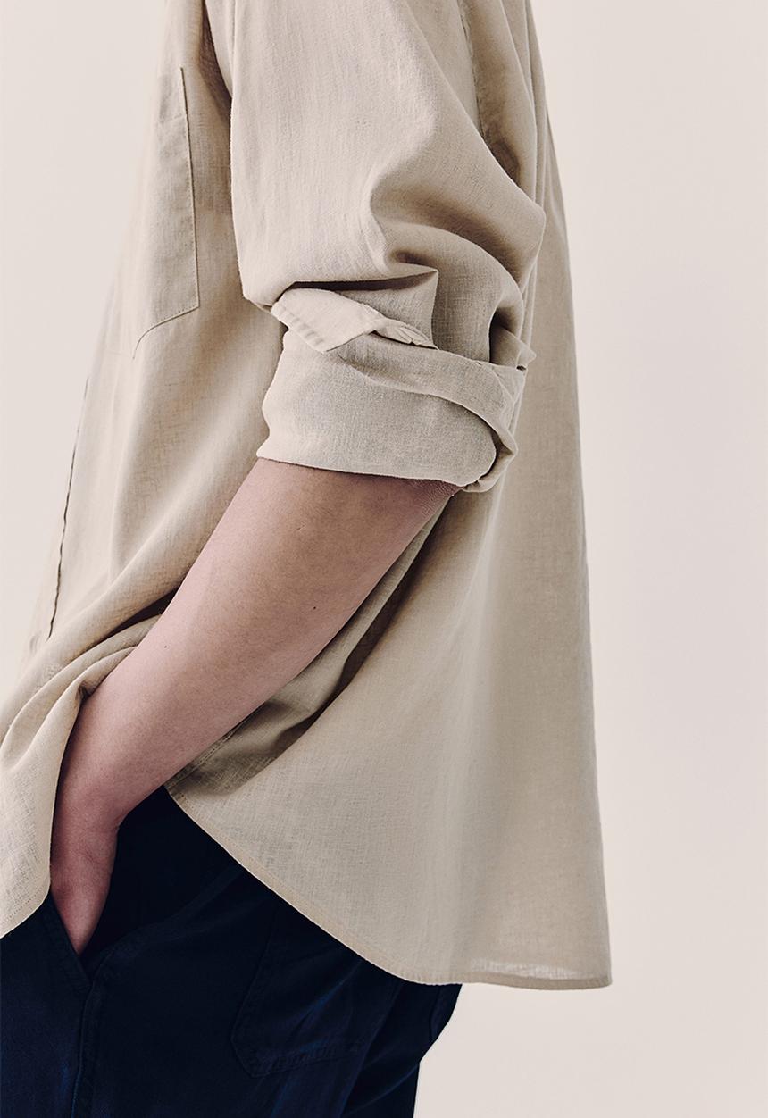 H&M - Relaxed fit linen-blend shirt - beige