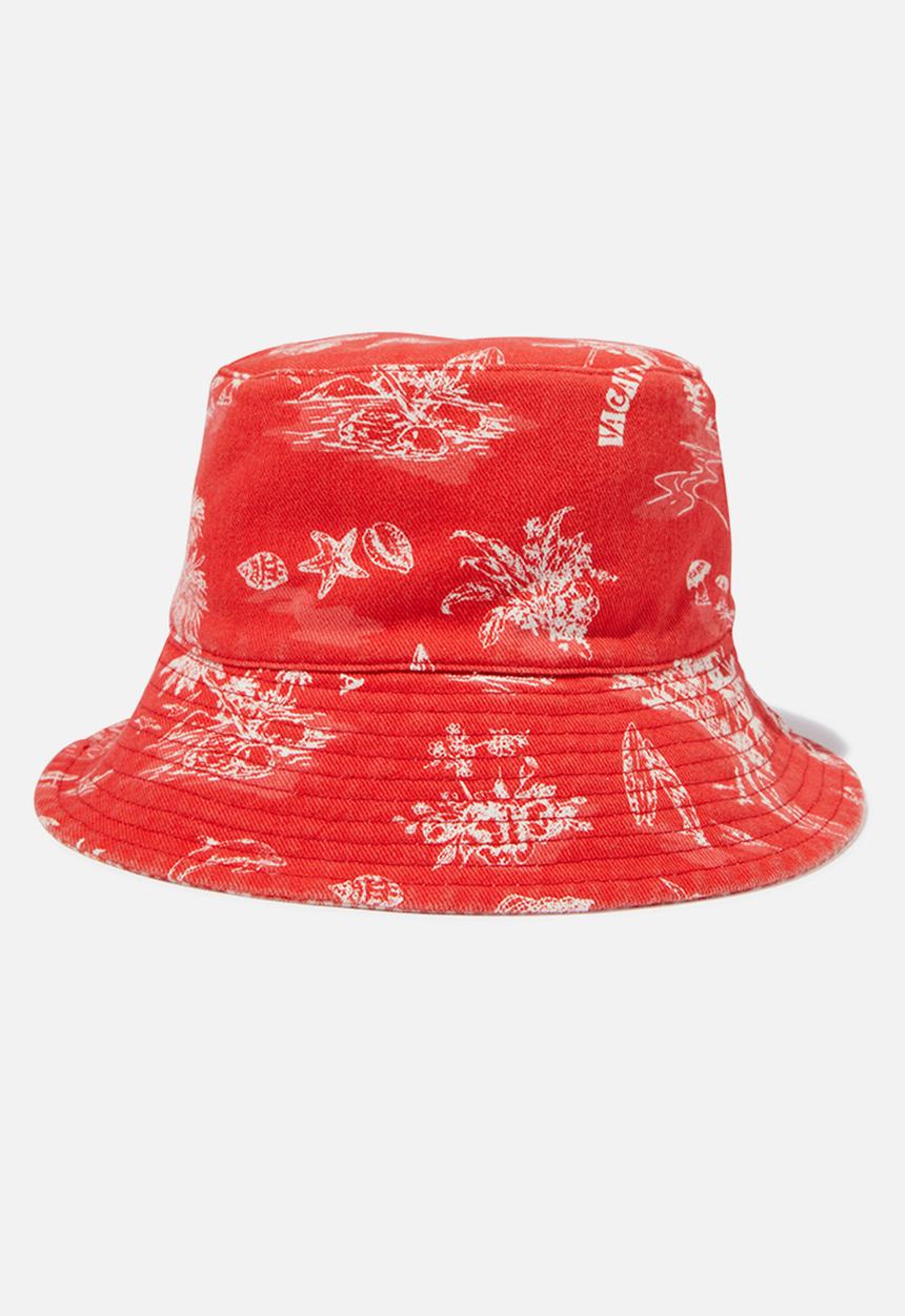 Rubi - Reversible bianca bucket hat - beachside toiles red/gingham