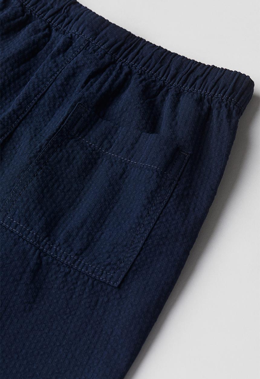 H&M - Seersucker joggers - navy blue