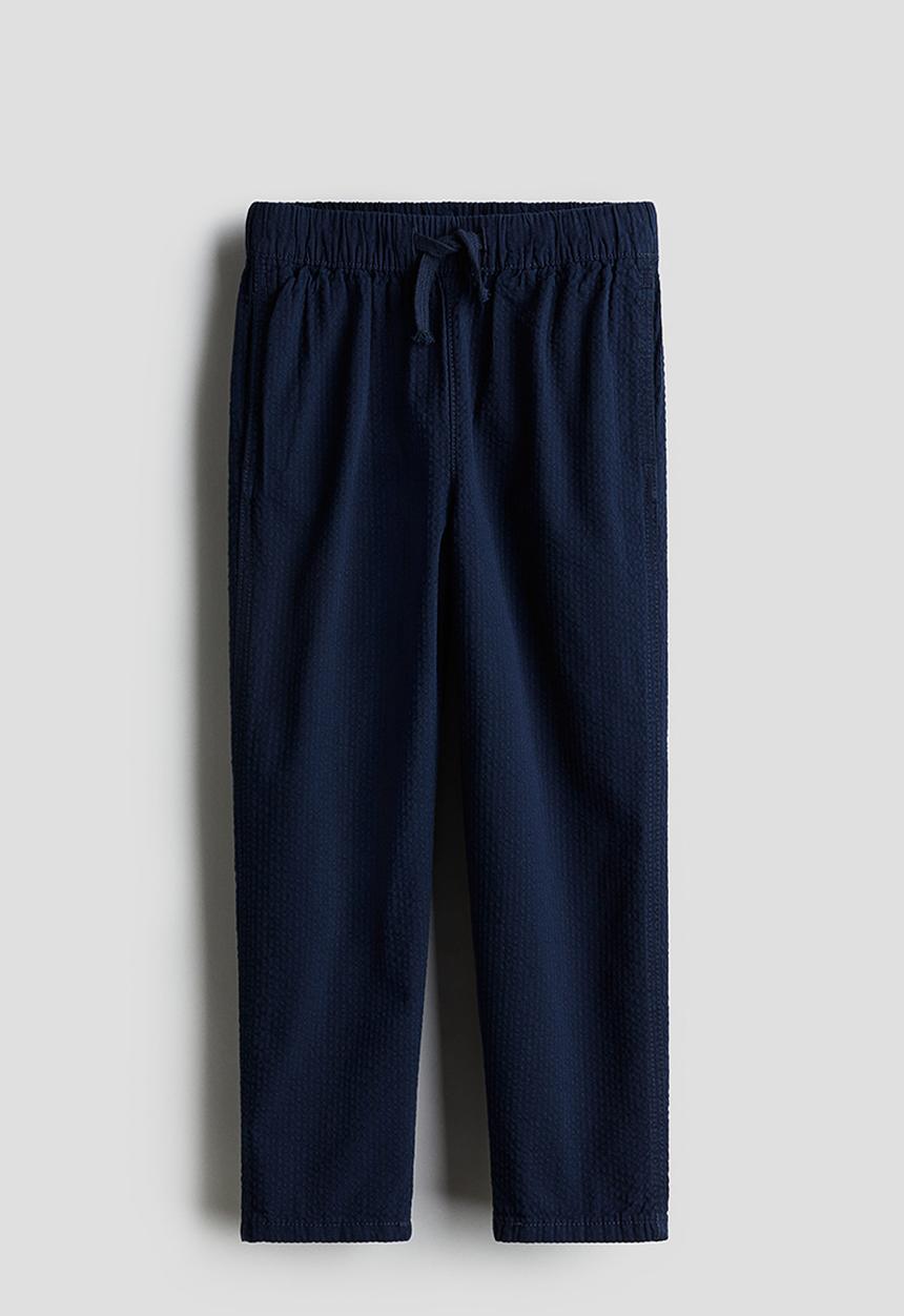 H&M - Seersucker joggers - navy blue