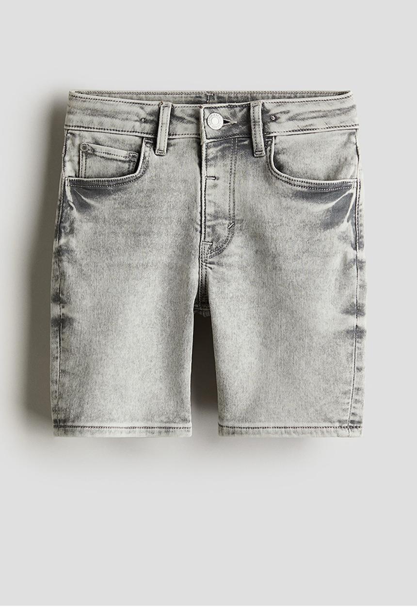 H&M - Super soft denim shorts - light denim grey